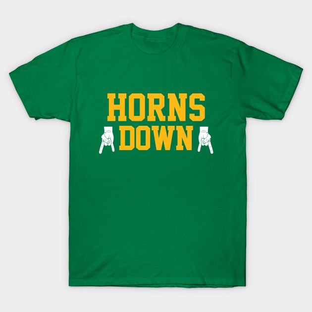 Horns Down - Green T-Shirt by KFig21